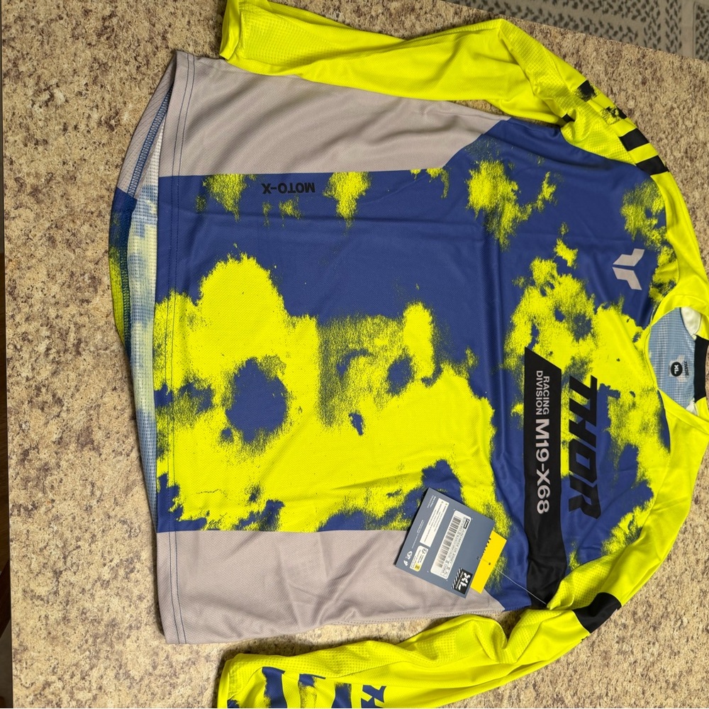 Thor Neon Yellow and Blue Moto-X Jersey